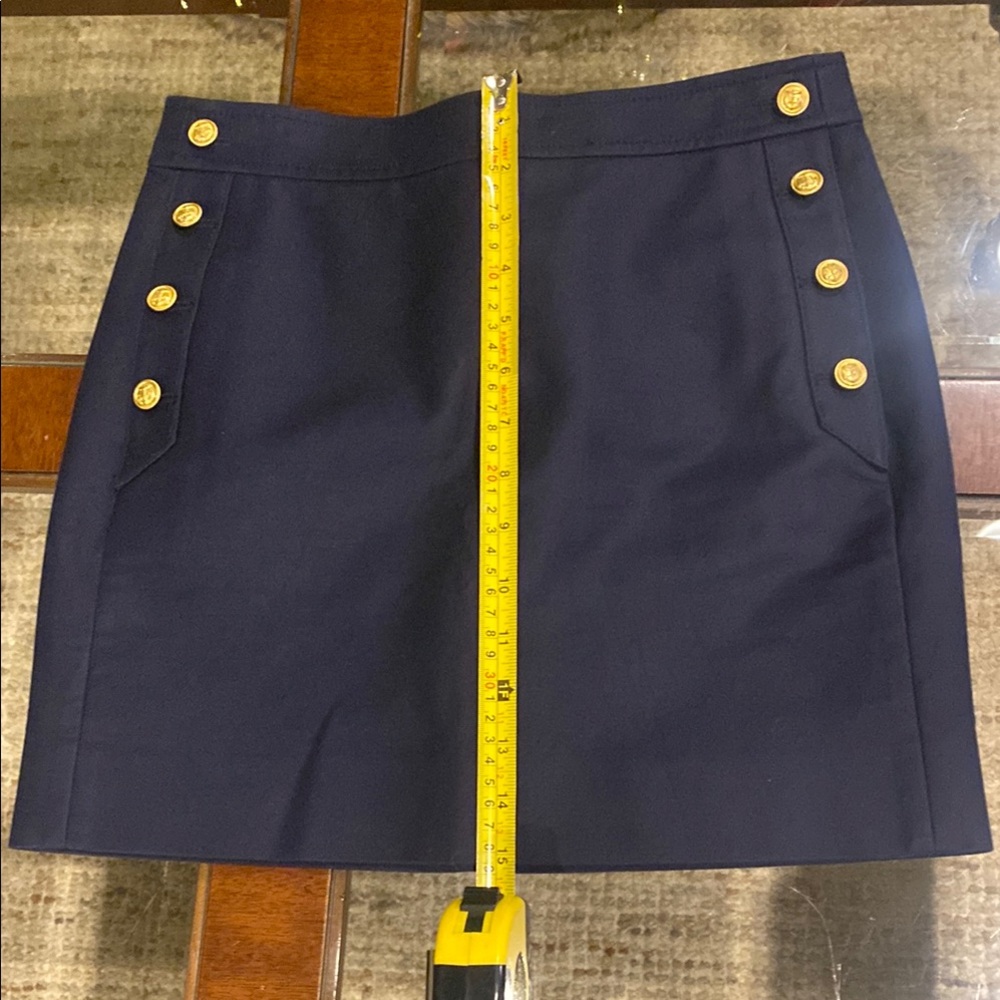 J.Crew Navy Skirt with Gold Buttons NWOT - Picture 3 of 14